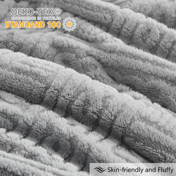 1 拷贝 Homelike Moment Fluffy Queen Comforter Set - Grey Warm Comforters for Winter Queen Size, Comforter Full Size Bed Set 3 Piece