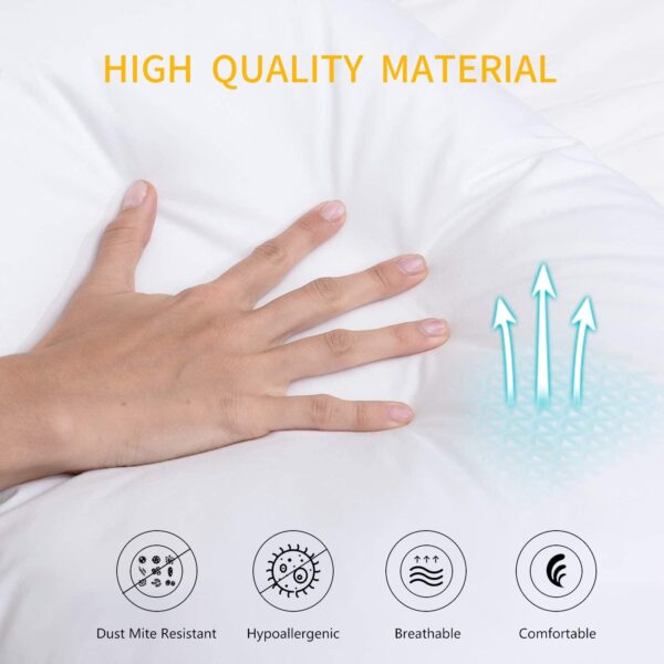 Homelike Moment Down Feather Pillows Standard - 2 Pack Feather Bed Pillows for Sleeping Standard Size Pillow Set of 2 100% Cotton Cover