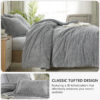 3 Homelike Moment Fluffy Queen Comforter Set - Grey Warm Comforters for Winter Queen Size, Comforter Full Size Bed Set 3 Piece