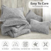 4 Homelike Moment Fluffy Queen Comforter Set - Grey Warm Comforters for Winter Queen Size, Comforter Full Size Bed Set 3 Piece