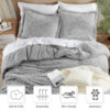 5 Homelike Moment Fluffy Queen Comforter Set - Grey Warm Comforters for Winter Queen Size, Comforter Full Size Bed Set 3 Piece