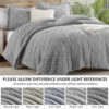 6 Homelike Moment Fluffy Queen Comforter Set - Grey Warm Comforters for Winter Queen Size, Comforter Full Size Bed Set 3 Piece