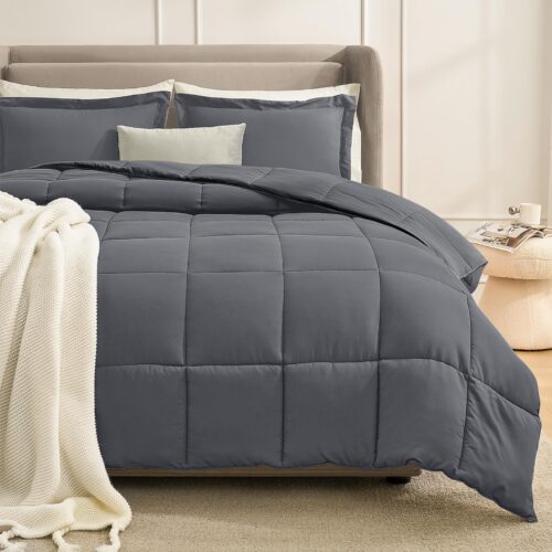 Homelike Moment Twin Comforter Set , Comforters Twin Size Bed Sets, Soft Lightweight Down Alternative Bed Comforter Reversible All Season 2 Piece Set