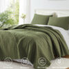 卖点图4 Homelike Moment Twin Quilt Set, Lightweight Quilt, Soft Twin XL Quilts Olive Green