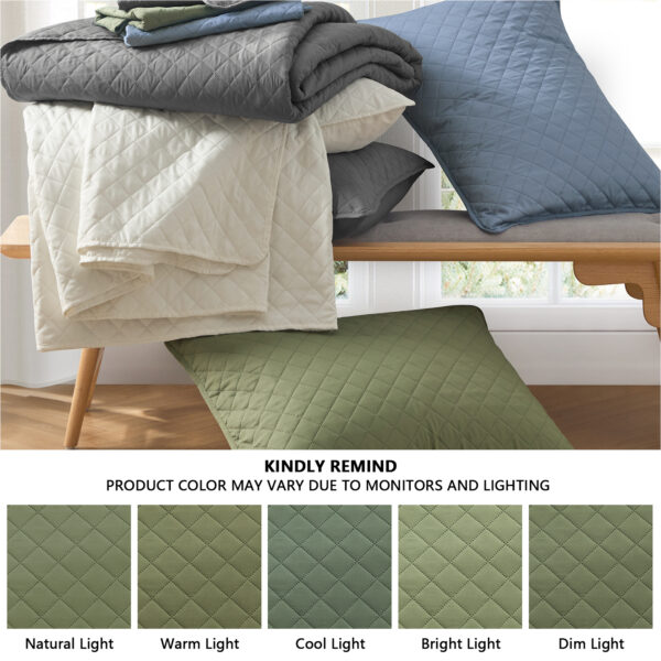 卖点图5 Homelike Moment Twin Quilt Set, Lightweight Quilt, Soft Twin XL Quilts Olive Green