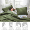 尺寸介绍 Homelike Moment Twin Quilt Set, Lightweight Quilt, Soft Twin XL Quilts Olive Green